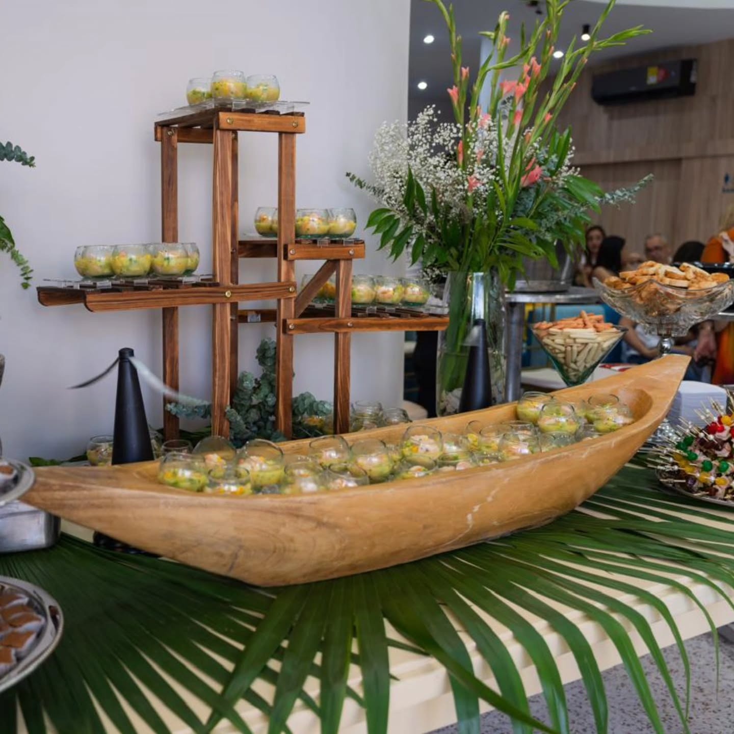 Estación de pasabocas montada por Casa Peña Cuisine para una celebración